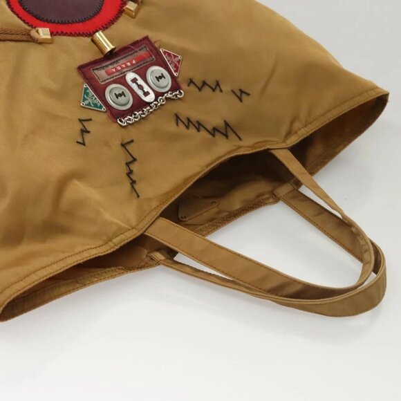 PRADA Tote Bag Nylon Khaki Silver Auth - Picture 12 of 16